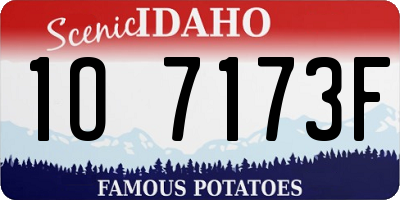 ID license plate 1O7173F