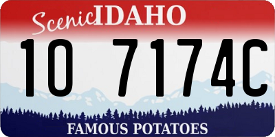 ID license plate 1O7174C