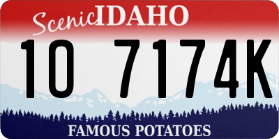 ID license plate 1O7174K