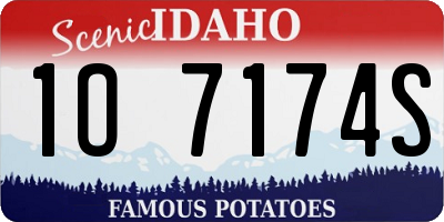 ID license plate 1O7174S