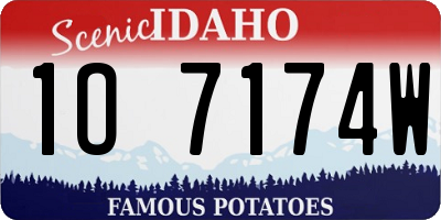 ID license plate 1O7174W