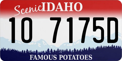 ID license plate 1O7175D