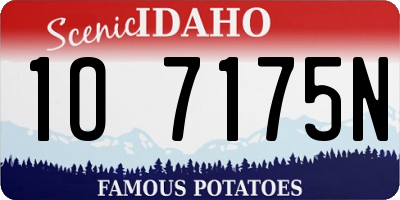 ID license plate 1O7175N