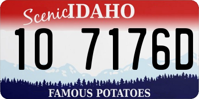 ID license plate 1O7176D