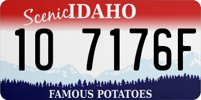 ID license plate 1O7176F