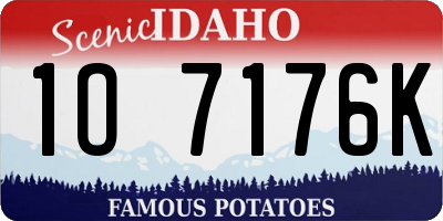 ID license plate 1O7176K