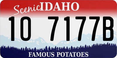 ID license plate 1O7177B