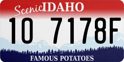 ID license plate 1O7178F
