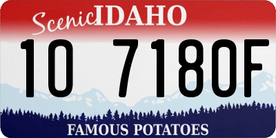 ID license plate 1O7180F