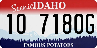 ID license plate 1O7180G