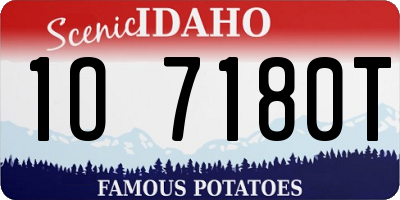 ID license plate 1O7180T