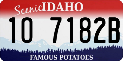 ID license plate 1O7182B