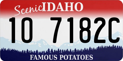 ID license plate 1O7182C