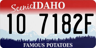ID license plate 1O7182F