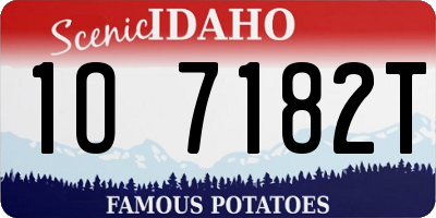 ID license plate 1O7182T