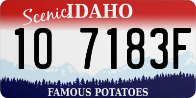 ID license plate 1O7183F