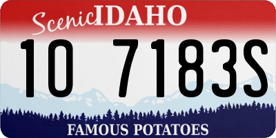 ID license plate 1O7183S