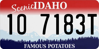 ID license plate 1O7183T