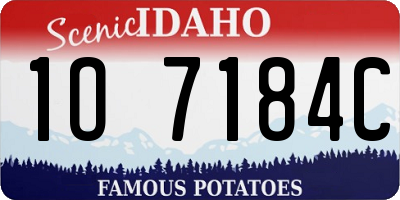 ID license plate 1O7184C