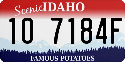ID license plate 1O7184F