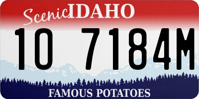 ID license plate 1O7184M