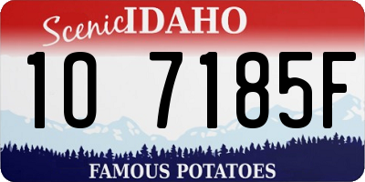 ID license plate 1O7185F