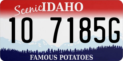 ID license plate 1O7185G