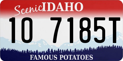 ID license plate 1O7185T