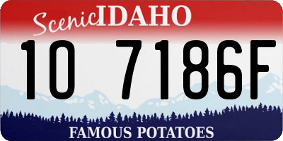 ID license plate 1O7186F
