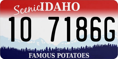 ID license plate 1O7186G