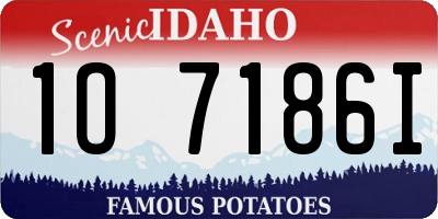 ID license plate 1O7186I