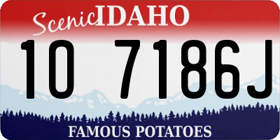 ID license plate 1O7186J