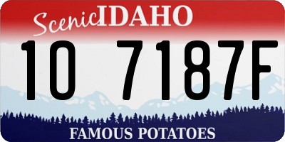 ID license plate 1O7187F