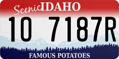 ID license plate 1O7187R