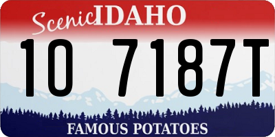 ID license plate 1O7187T