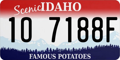 ID license plate 1O7188F
