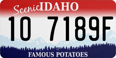 ID license plate 1O7189F