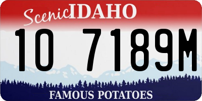 ID license plate 1O7189M