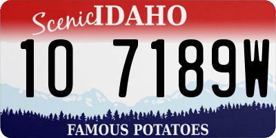 ID license plate 1O7189W