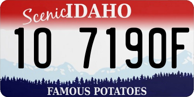 ID license plate 1O7190F
