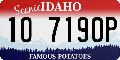 ID license plate 1O7190P