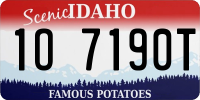ID license plate 1O7190T