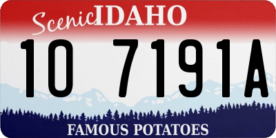 ID license plate 1O7191A