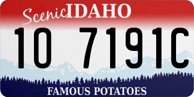ID license plate 1O7191C