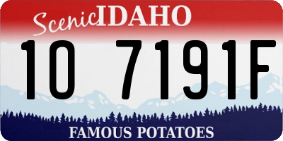 ID license plate 1O7191F