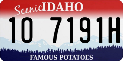 ID license plate 1O7191H