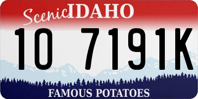 ID license plate 1O7191K