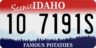 ID license plate 1O7191S