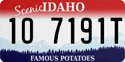 ID license plate 1O7191T