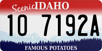 ID license plate 1O7192A